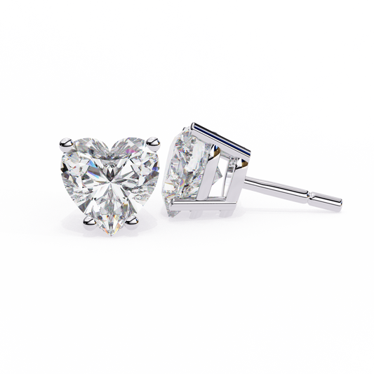 Eco Luxe 2.43 ct Heart-Cut Lab Diamond Stud Earrings