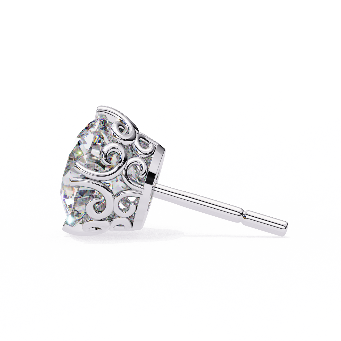 2.57ct Round Lab Diamond Studs – Signature Designer Prong Setting