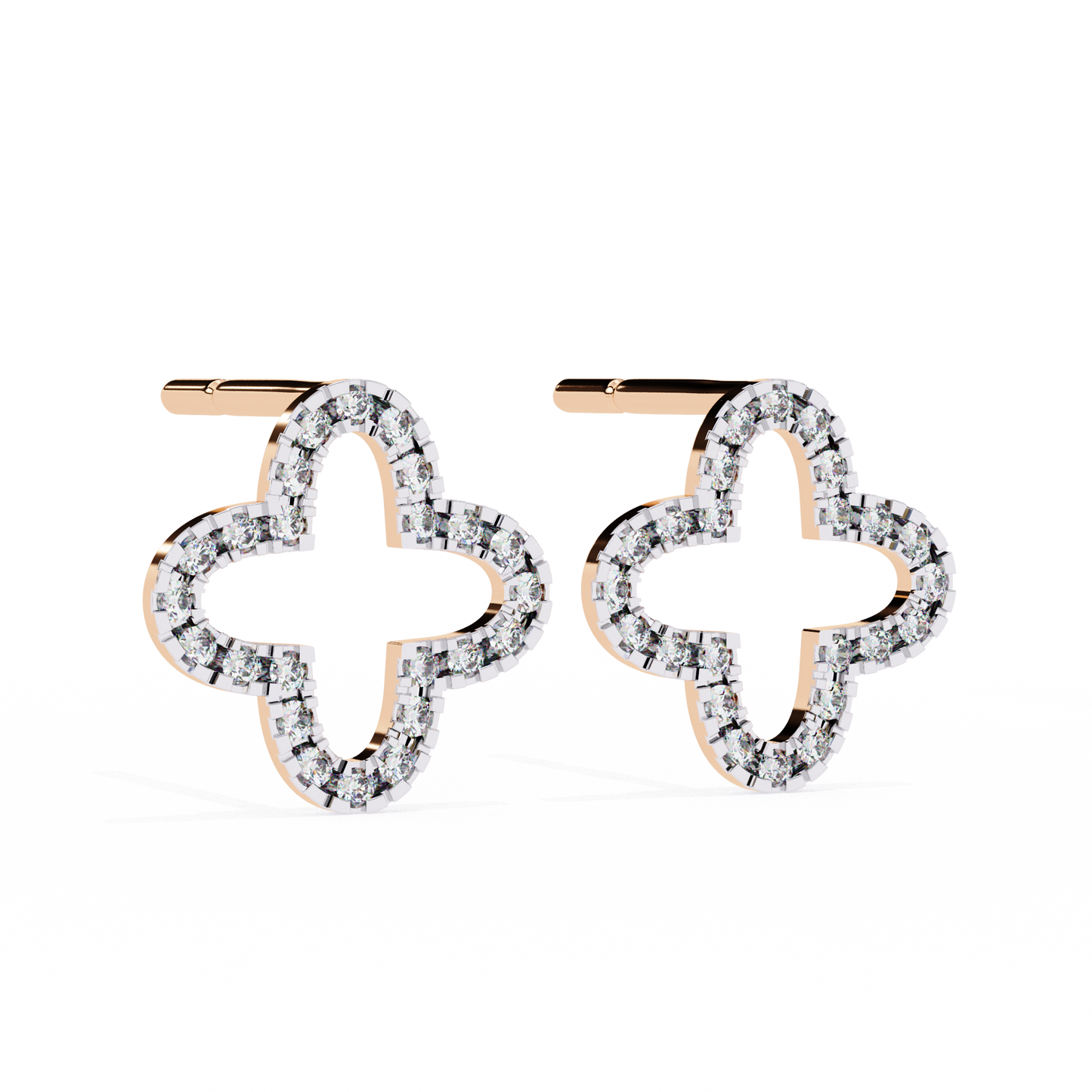 0.24 ct Minimalist Lab-Grown Diamond Clover Stud Earrings – Modern Charm