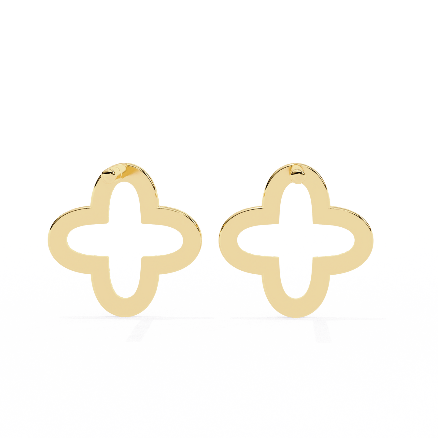 0.24 ct Minimalist Lab-Grown Diamond Clover Stud Earrings – Modern Charm