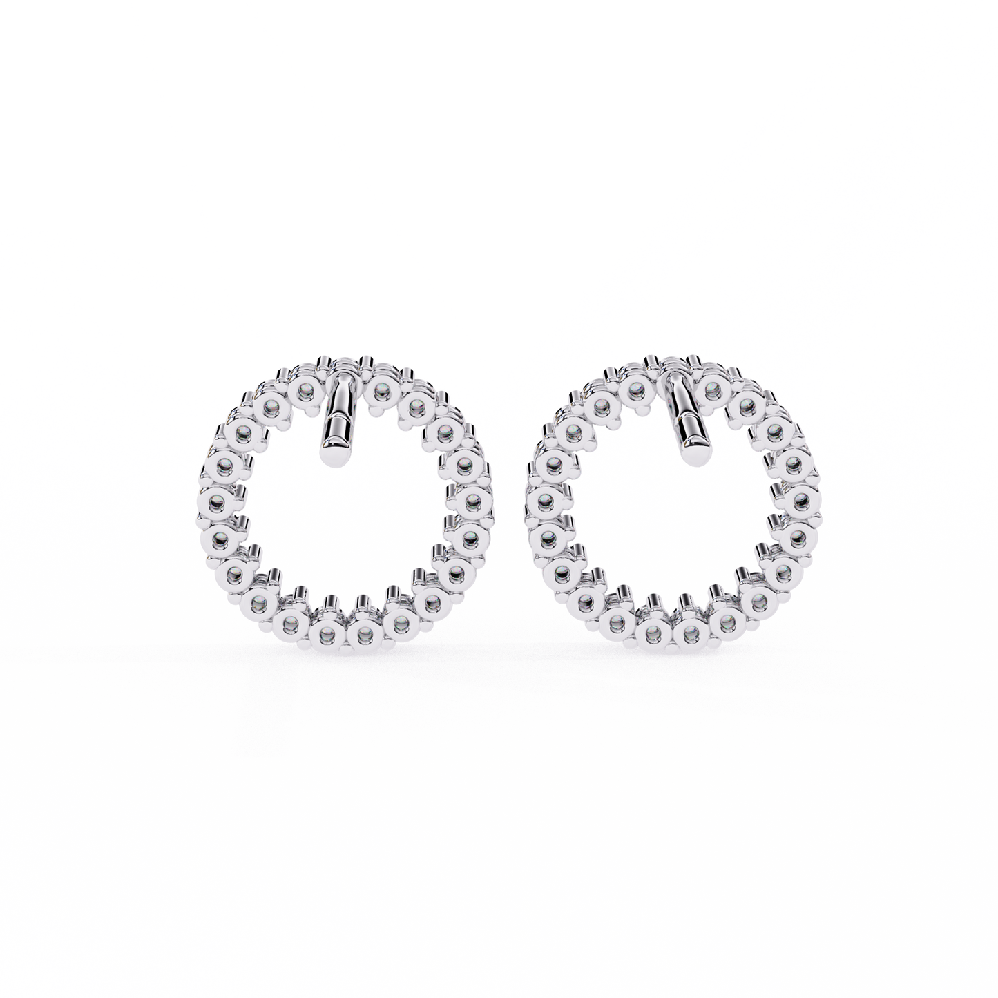 Delicate 0.30 ct Round Lab Diamond Circular Earrings – Minimalist Aesthetic