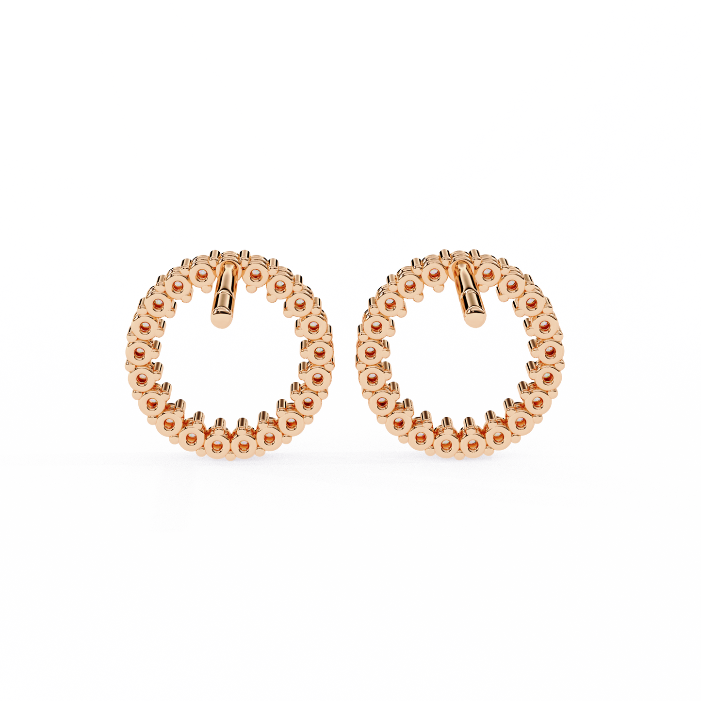 Delicate 0.30 ct Round Lab Diamond Circular Earrings – Minimalist Aesthetic