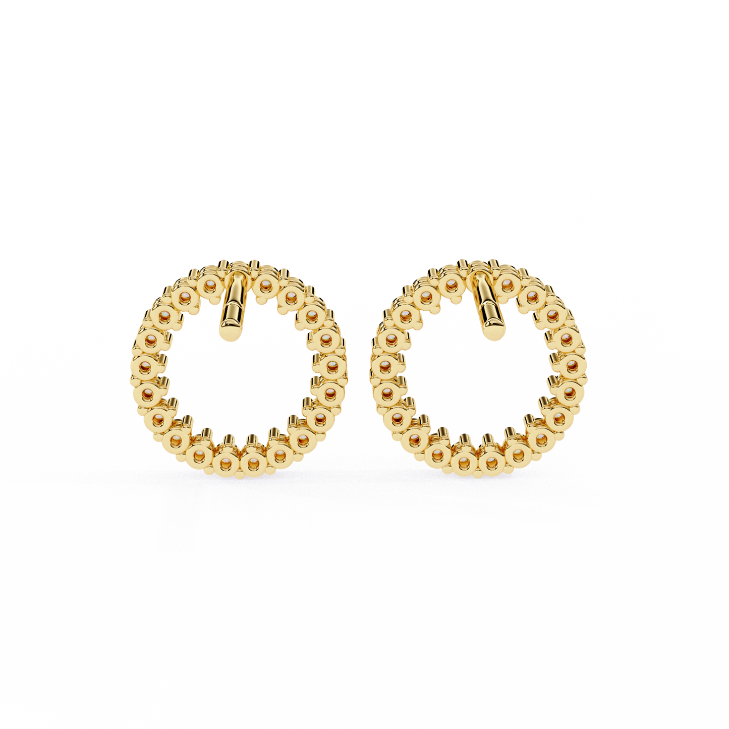 Delicate 0.30 ct Round Lab Diamond Circular Earrings – Minimalist Aesthetic