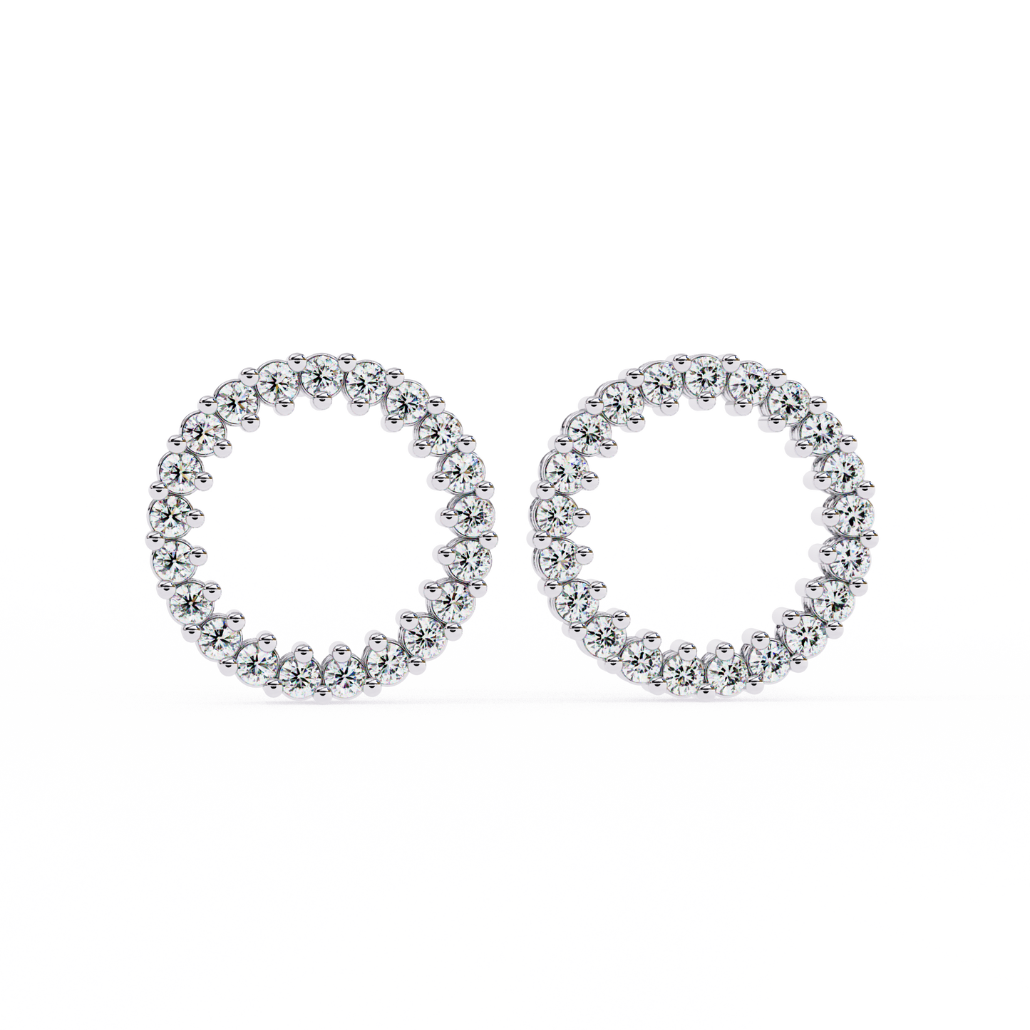 Delicate 0.30 ct Round Lab Diamond Circular Earrings – Minimalist Aesthetic