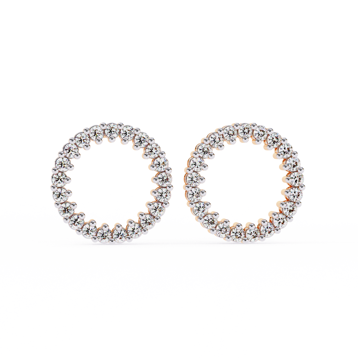 Delicate 0.30 ct Round Lab Diamond Circular Earrings – Minimalist Aesthetic