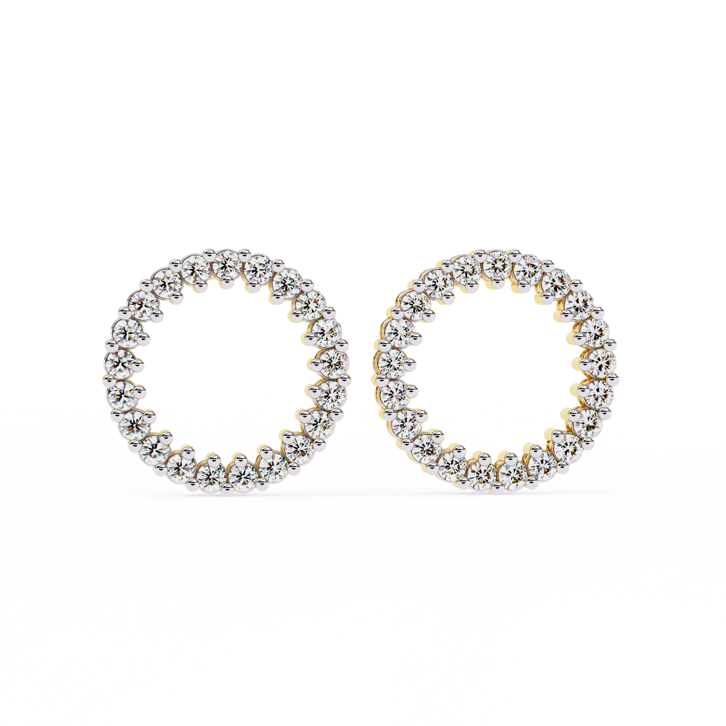 Delicate 0.30 ct Round Lab Diamond Circular Earrings – Minimalist Aesthetic