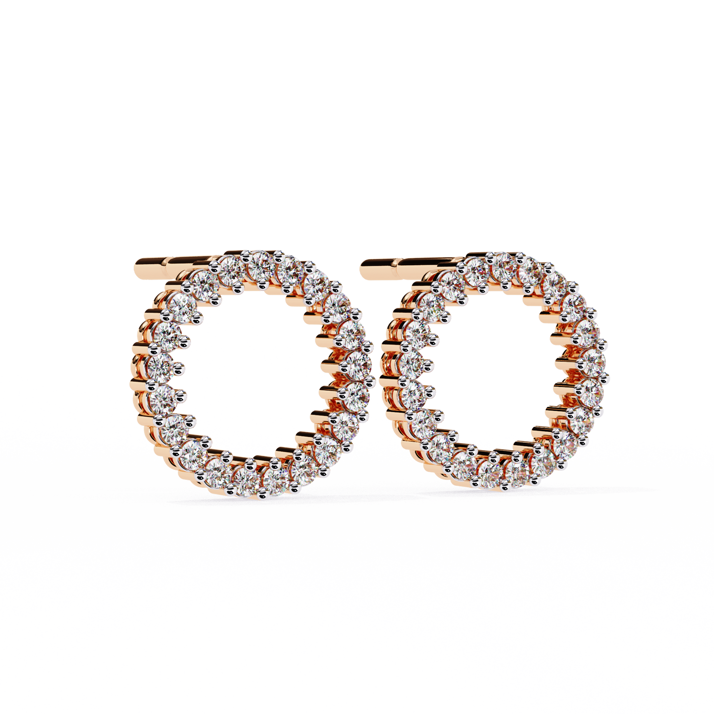 Delicate 0.30 ct Round Lab Diamond Circular Earrings – Minimalist Aesthetic