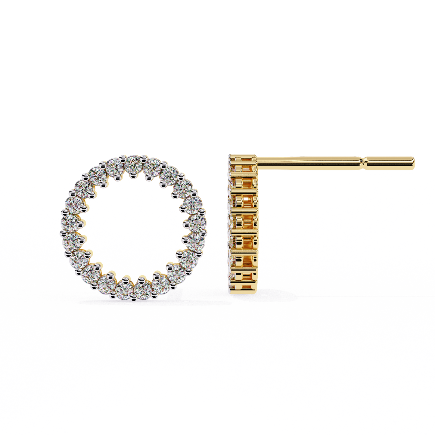 Delicate 0.30 ct Round Lab Diamond Circular Earrings – Minimalist Aesthetic