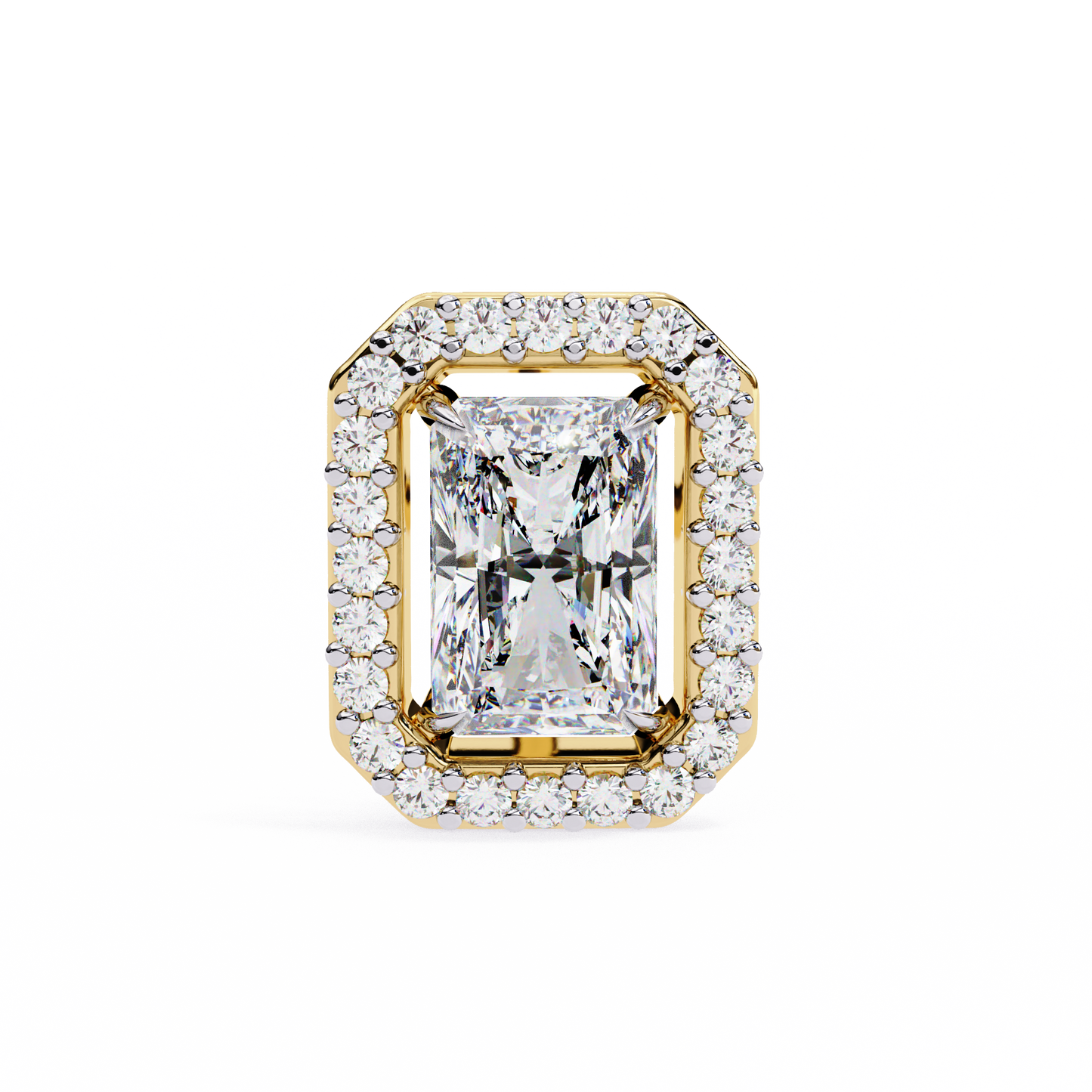0.96CT Radiant Brilliant Cut Halo Lab Diamond Earrings