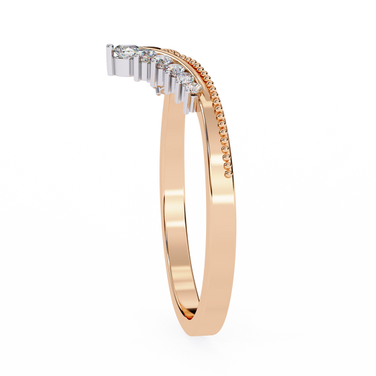 V-Cut Lab-Grown Diamond Ring with Royal Elegance , 14k Gold Diamond Ring