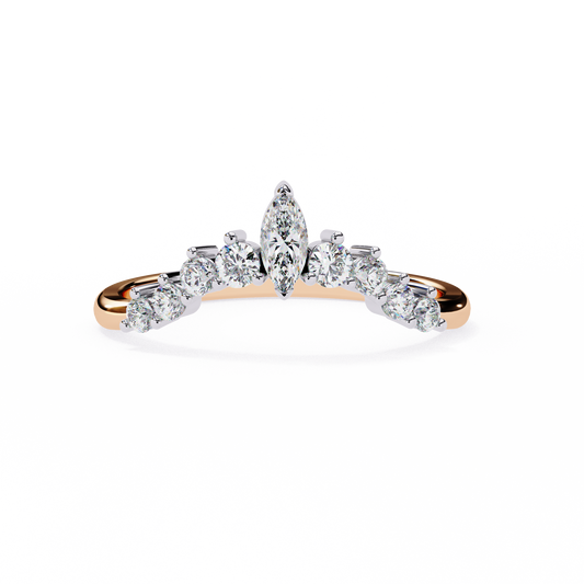Tiara-Style Lab Diamond Ring with Marquise Center