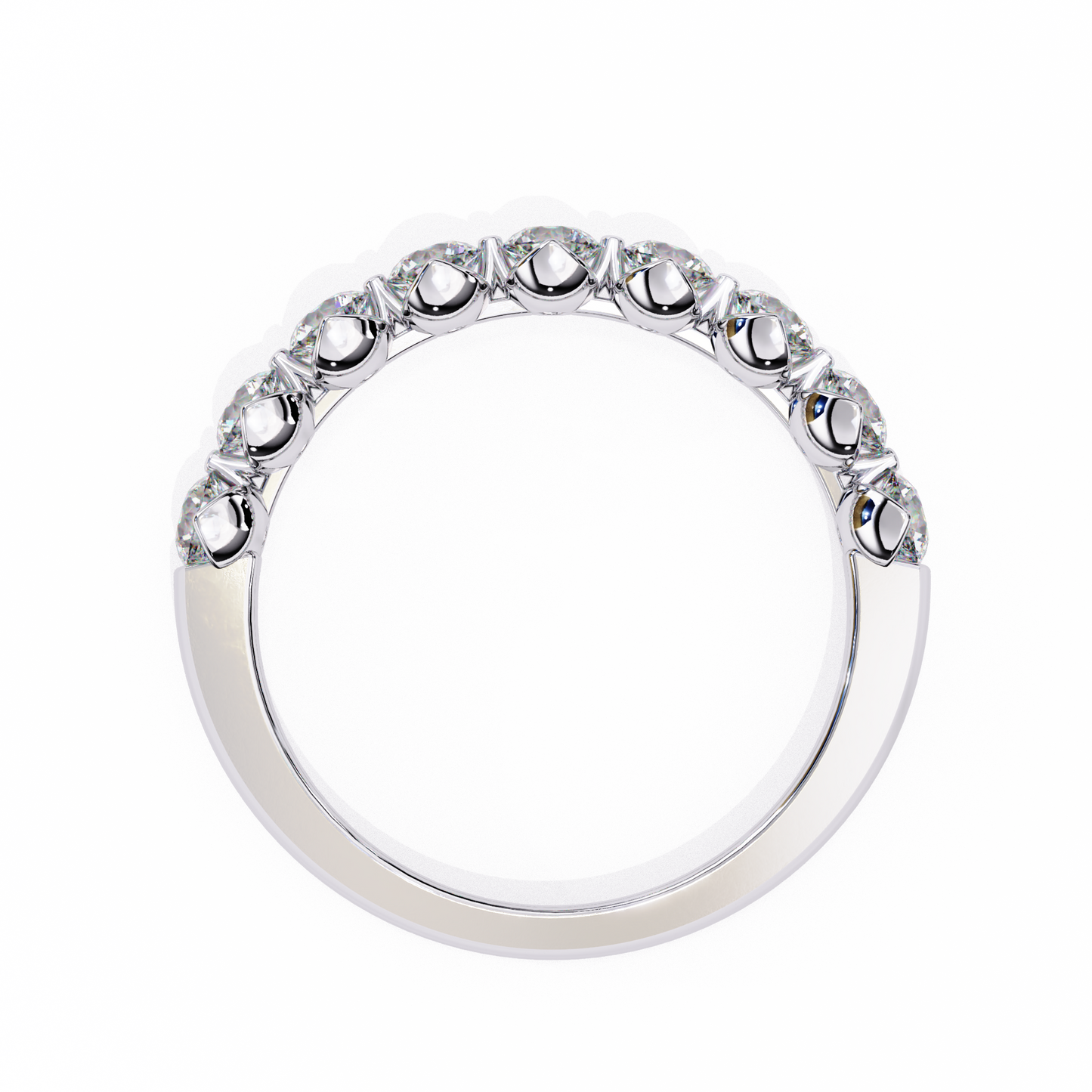 Lab-Created Diamond Half-Eternity Ring in Rose Gold , Round Cut Lab Grown Diamond Ring
