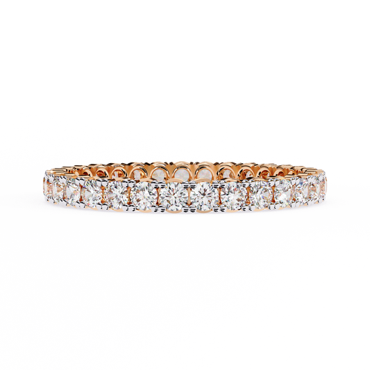 Forever Yours: Lab-Grown Diamond Eternity Ring in Gleaming Rose Gold Perfection