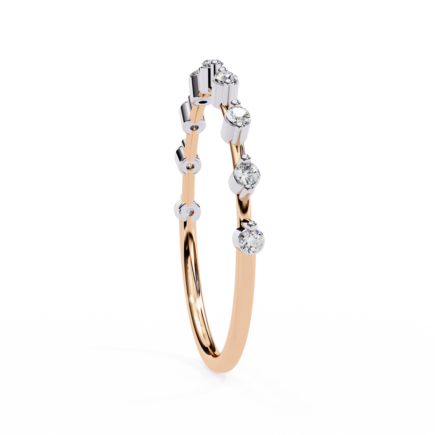Lab Grown Diamond Ring in Rose Gold Elegance , Round Shaped Diamond Cut Ring