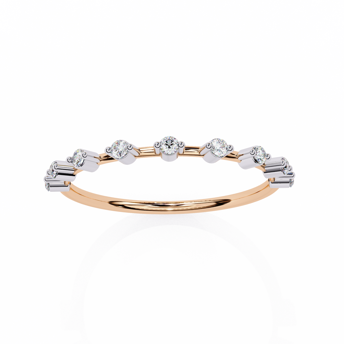 Lab Grown Diamond Ring in Rose Gold Elegance , Round Shaped Diamond Cut Ring