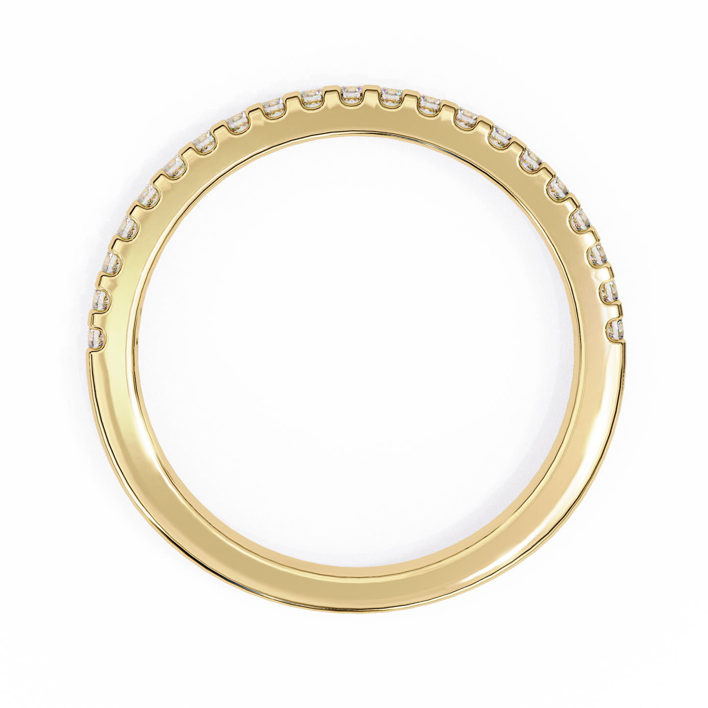 Lab-Created Diamond Stacking Ring in Polished Rose Gold , Round Cut Lab Grown Diamond