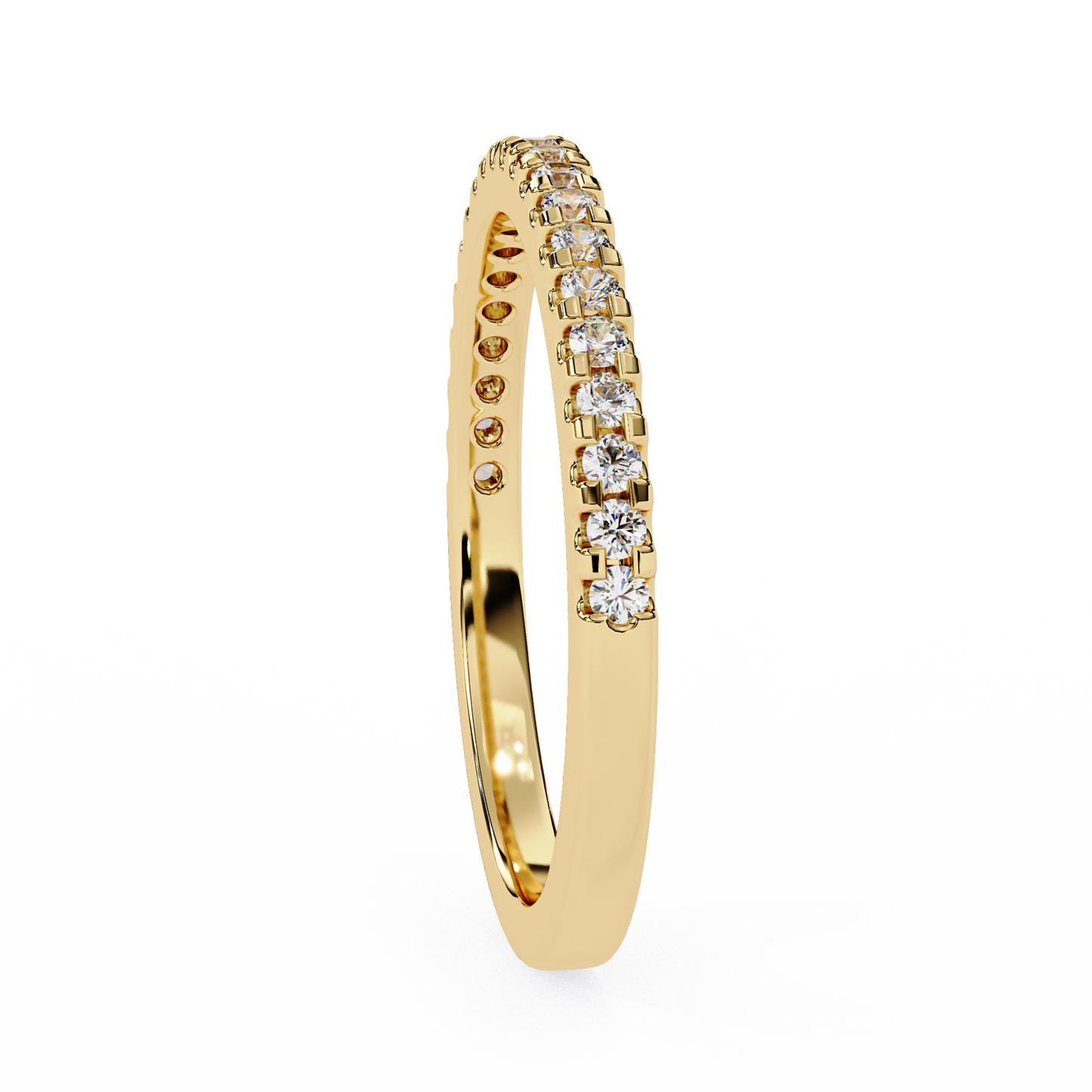 Lab-Created Diamond Stacking Ring in Polished Rose Gold , Round Cut Lab Grown Diamond