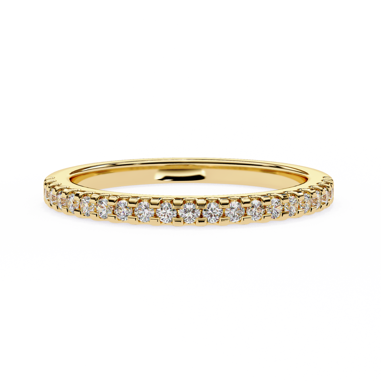 Lab-Created Diamond Stacking Ring in Polished Rose Gold , Round Cut Lab Grown Diamond