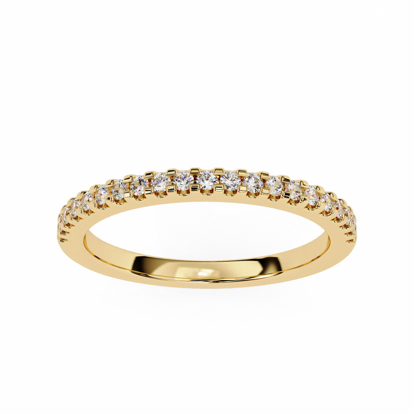 Lab-Created Diamond Stacking Ring in Polished Rose Gold , Round Cut Lab Grown Diamond