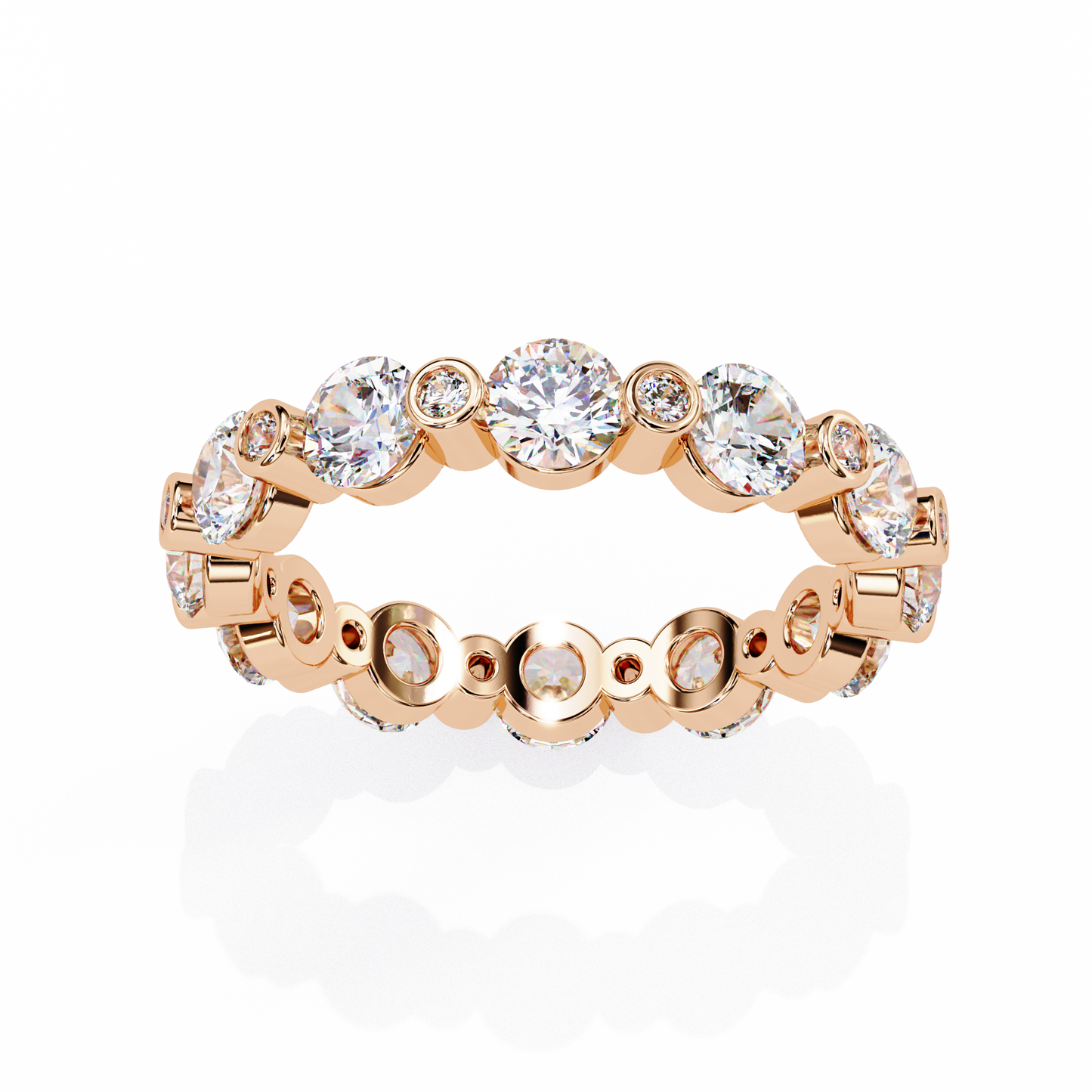 Bold Bezel-Set Lab Diamond Band , Round Cut Lab Grown Diamond Ring