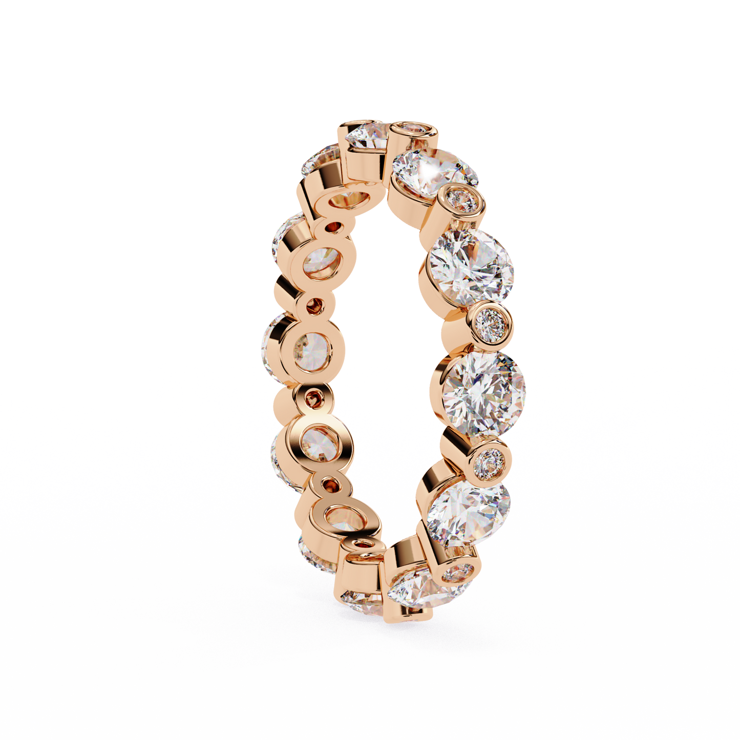 Bold Bezel-Set Lab Diamond Band , Round Cut Lab Grown Diamond Ring