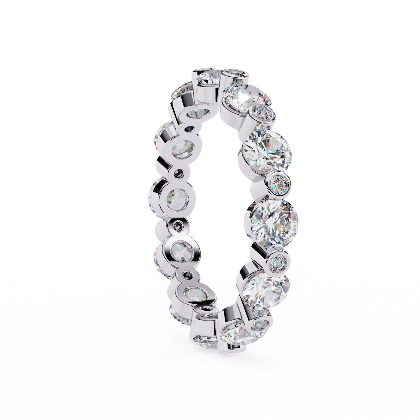 Bold Bezel-Set Lab Diamond Band , Round Cut Lab Grown Diamond Ring