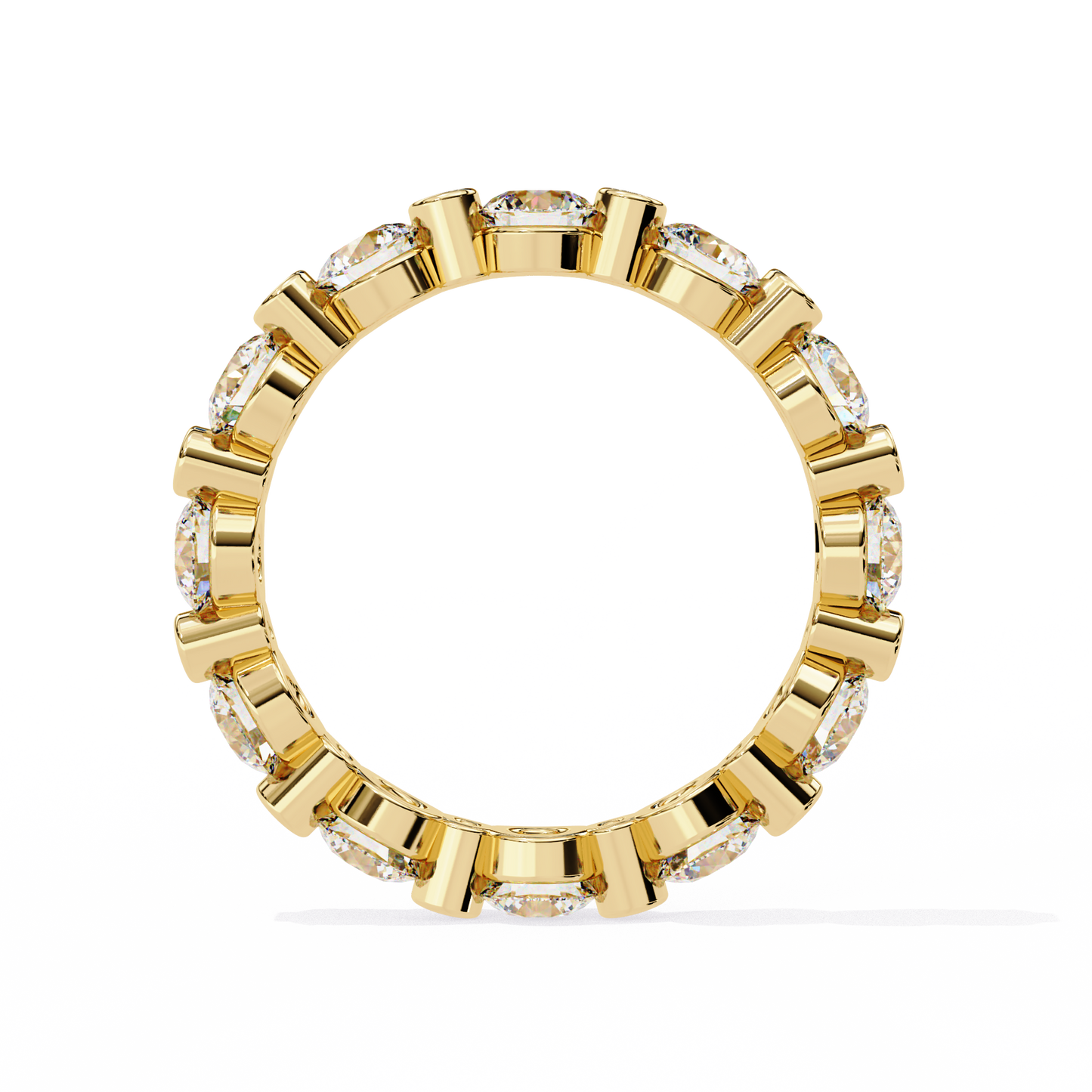 Bold Bezel-Set Lab Diamond Band , Round Cut Lab Grown Diamond Ring