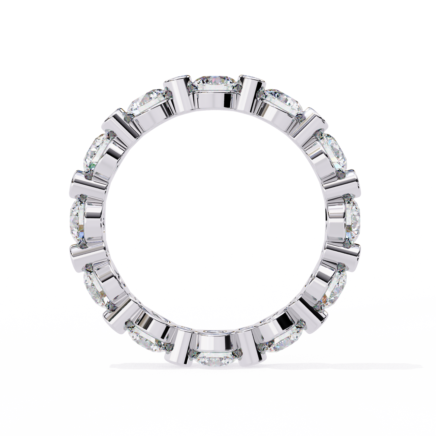 Bold Bezel-Set Lab Diamond Band , Round Cut Lab Grown Diamond Ring