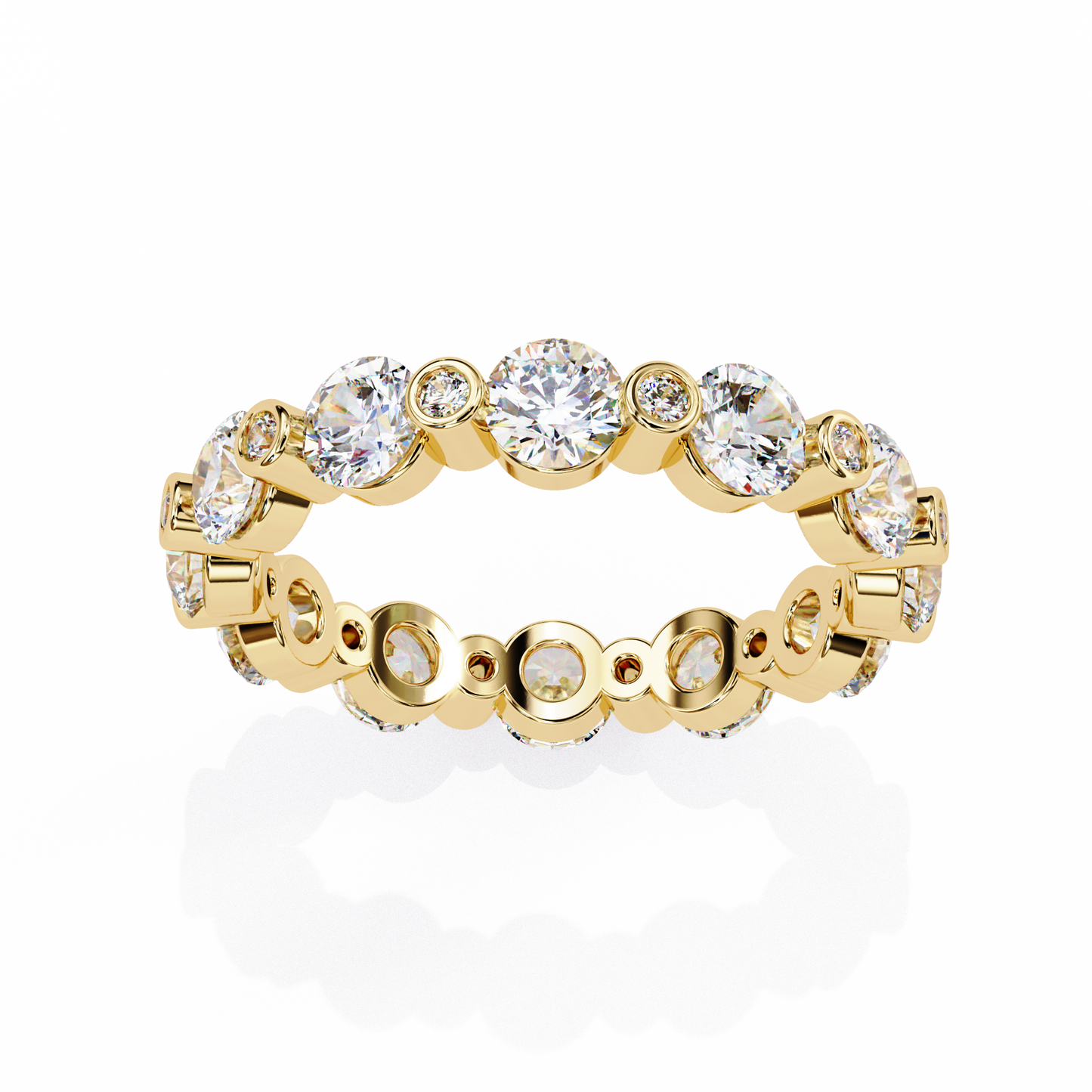 Bold Bezel-Set Lab Diamond Band , Round Cut Lab Grown Diamond Ring