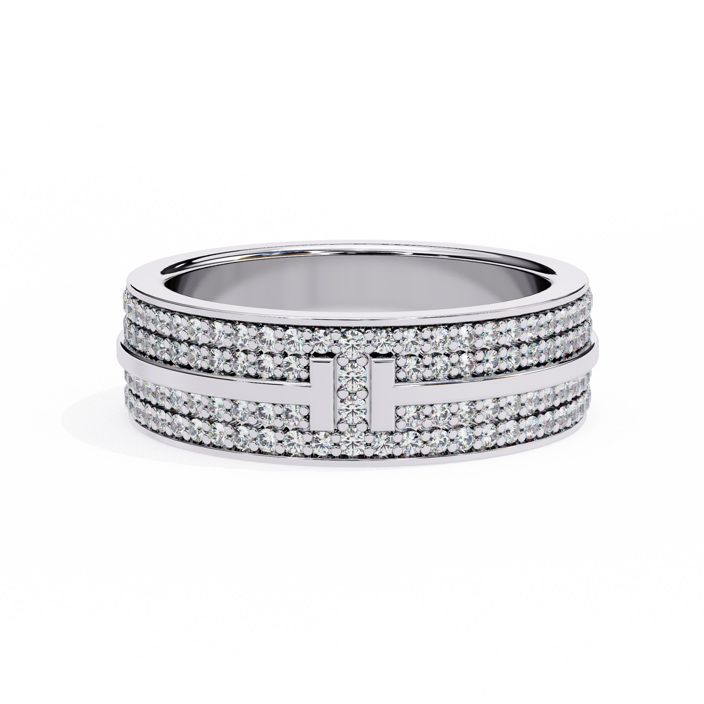 Pave Set Lab Grown Diamond Statement Ring , Round Cut Lab Grown Diamond Ring , 14k Gold Ring