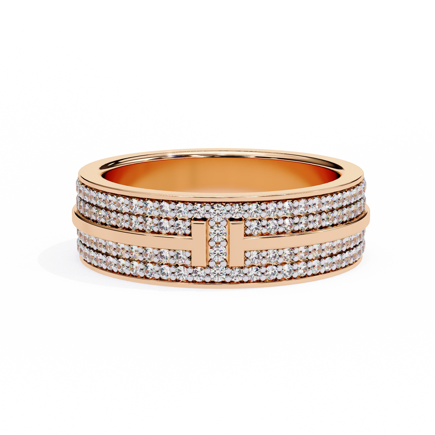 Pave Set Lab Grown Diamond Statement Ring , Round Cut Lab Grown Diamond Ring , 14k Gold Ring