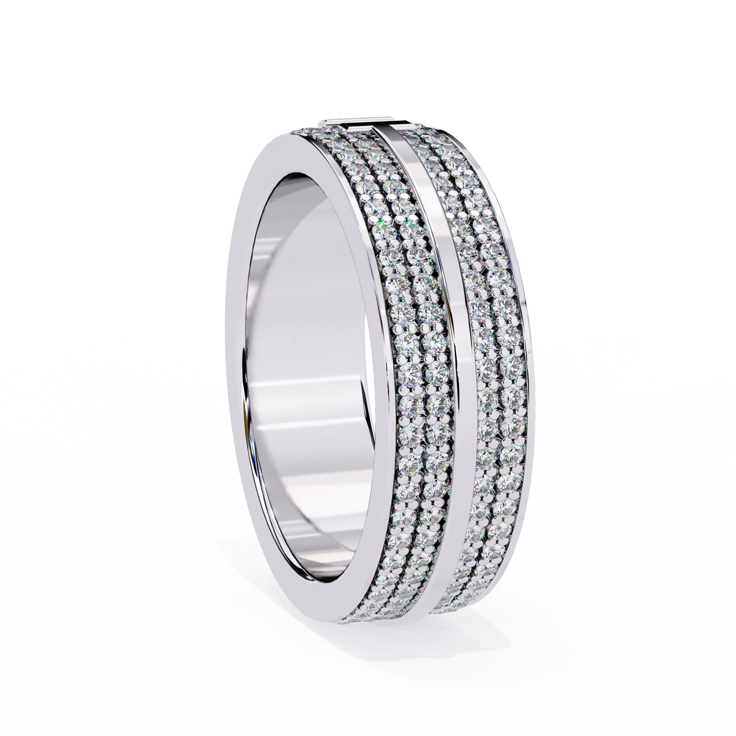 Pave Set Lab Grown Diamond Statement Ring , Round Cut Lab Grown Diamond Ring , 14k Gold Ring