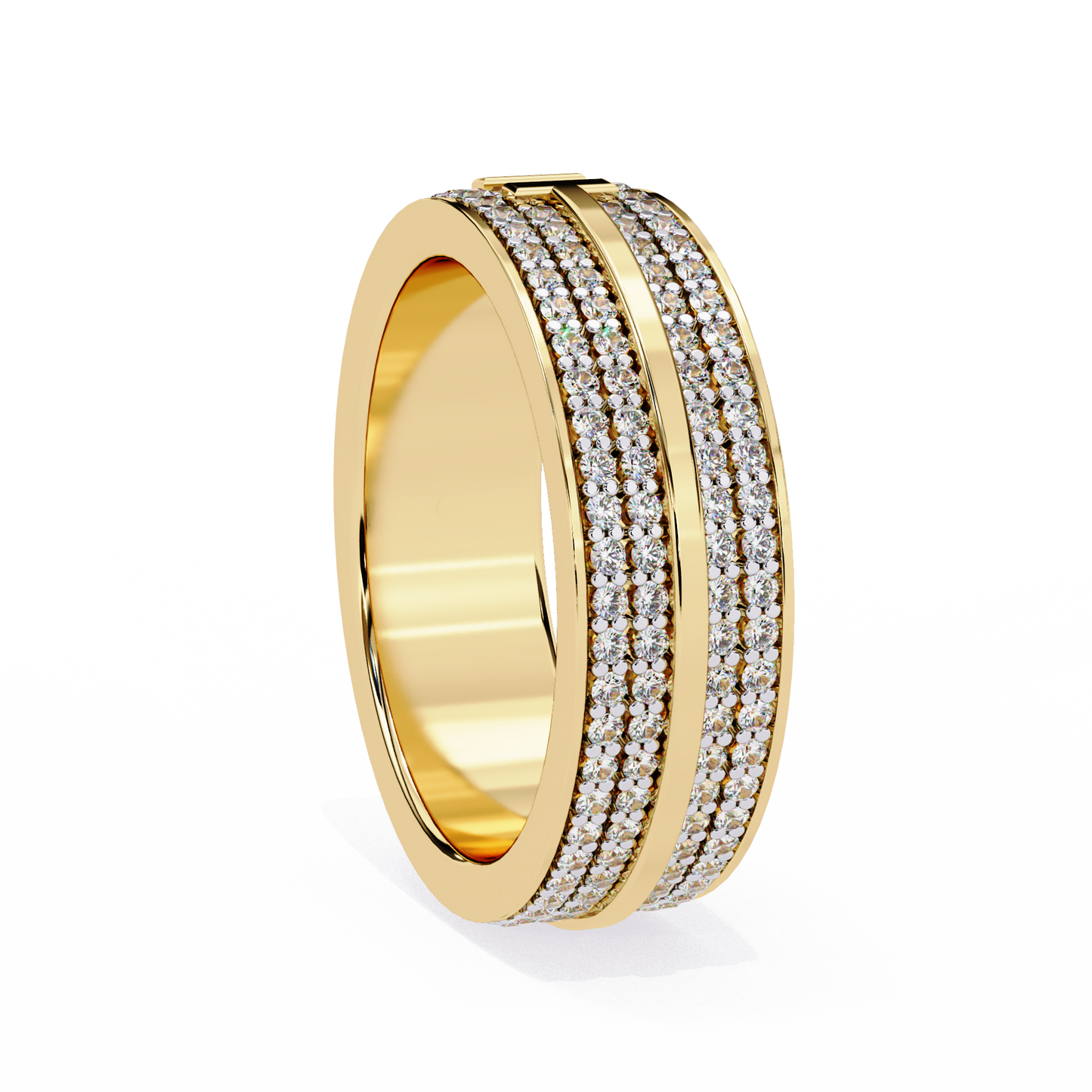 Pave Set Lab Grown Diamond Statement Ring , Round Cut Lab Grown Diamond Ring , 14k Gold Ring