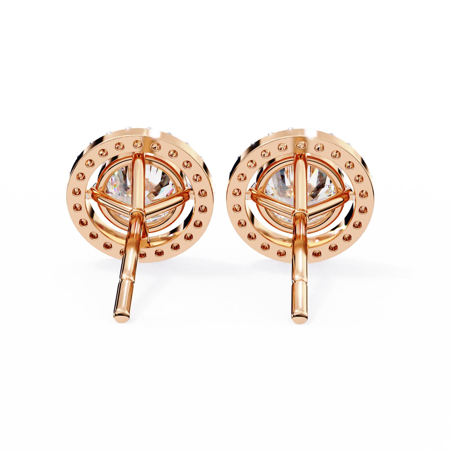 0.92 ct Round Lab Grown Diamond Halo Earrings The perfect blend of classic elegance and modern style
