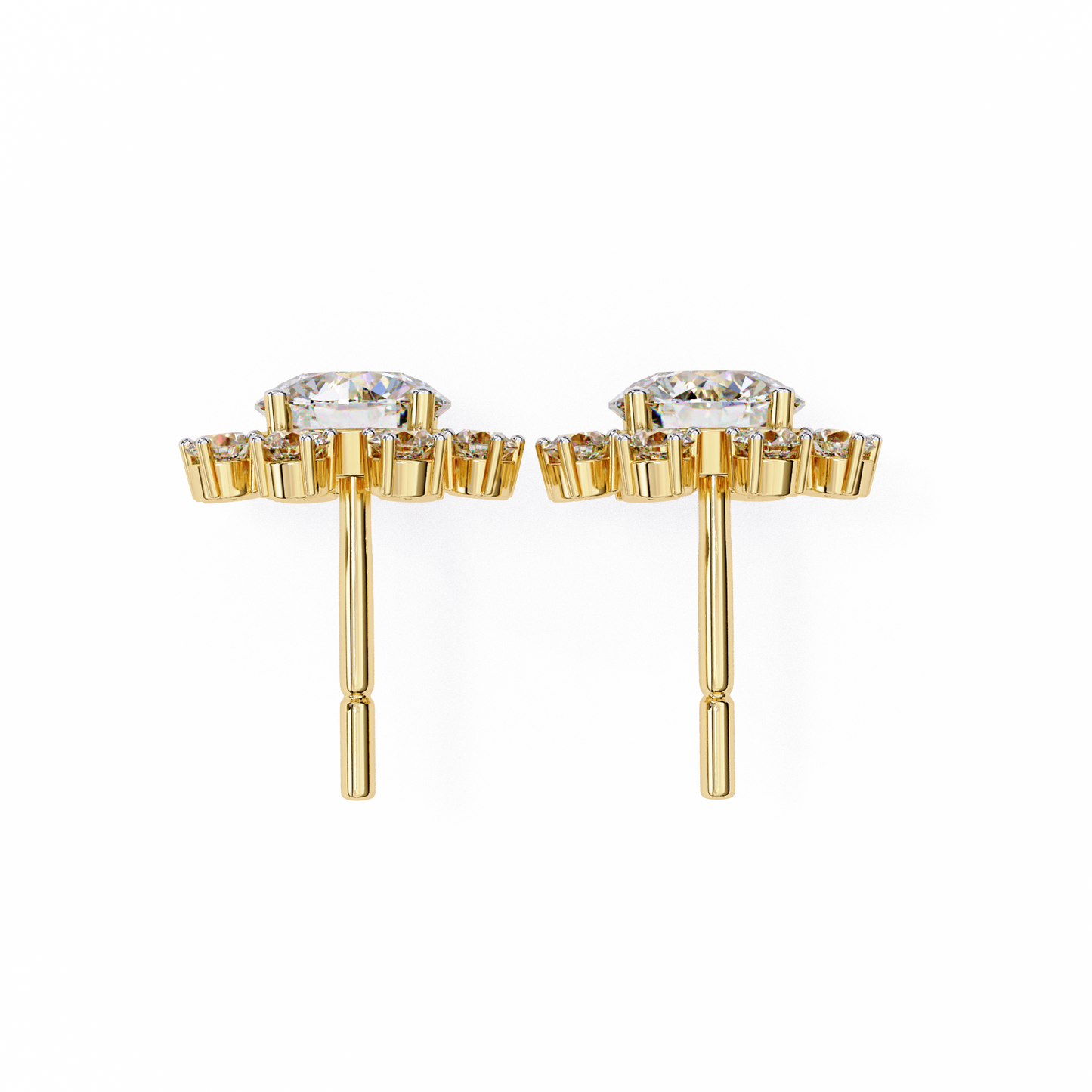 1.22 Ct Statement Starburst Stud Earrings – Dazzling Round Lab grown Diamond Burst Motif