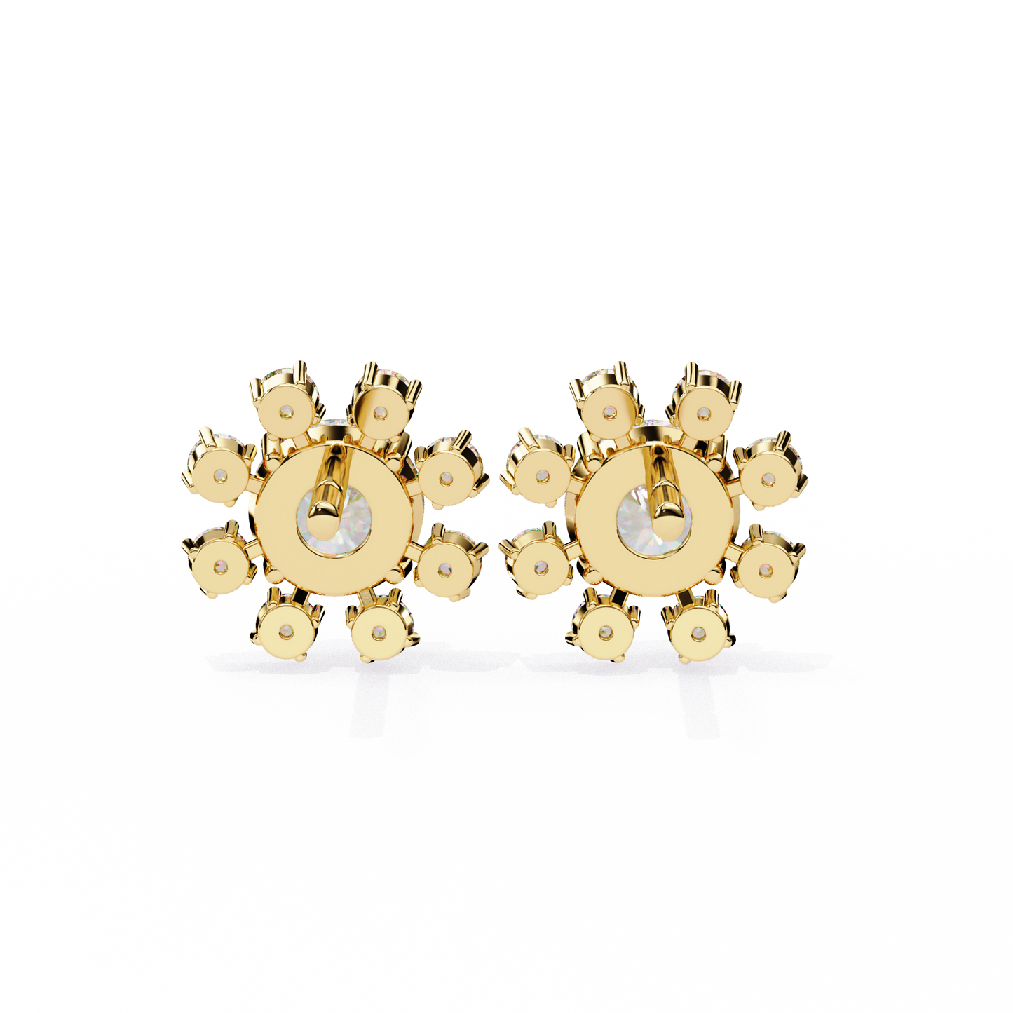 1.22 Ct Statement Starburst Stud Earrings – Dazzling Round Lab grown Diamond Burst Motif
