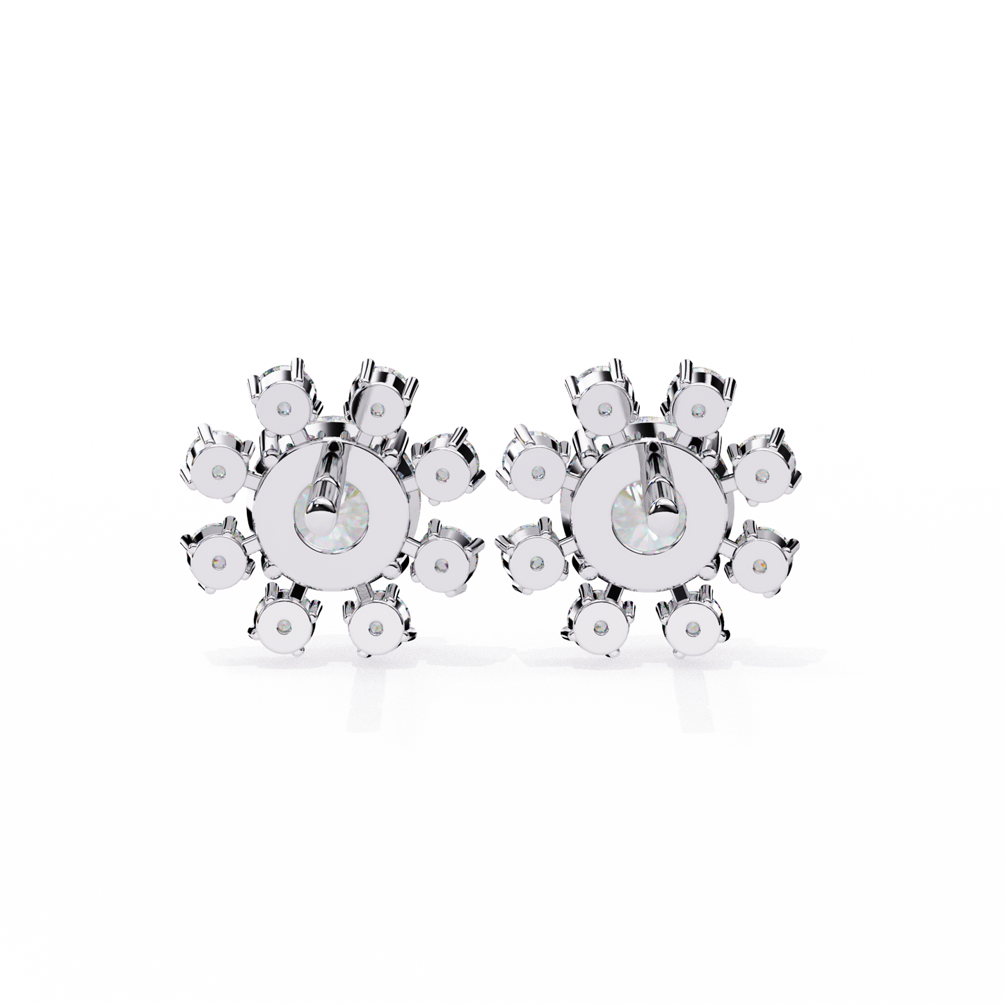 1.22 Ct Statement Starburst Stud Earrings – Dazzling Round Lab grown Diamond Burst Motif