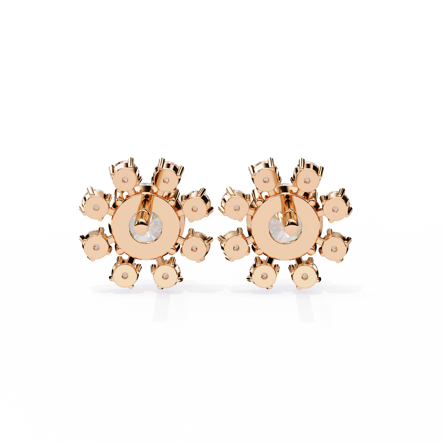 1.22 Ct Statement Starburst Stud Earrings – Dazzling Round Lab grown Diamond Burst Motif