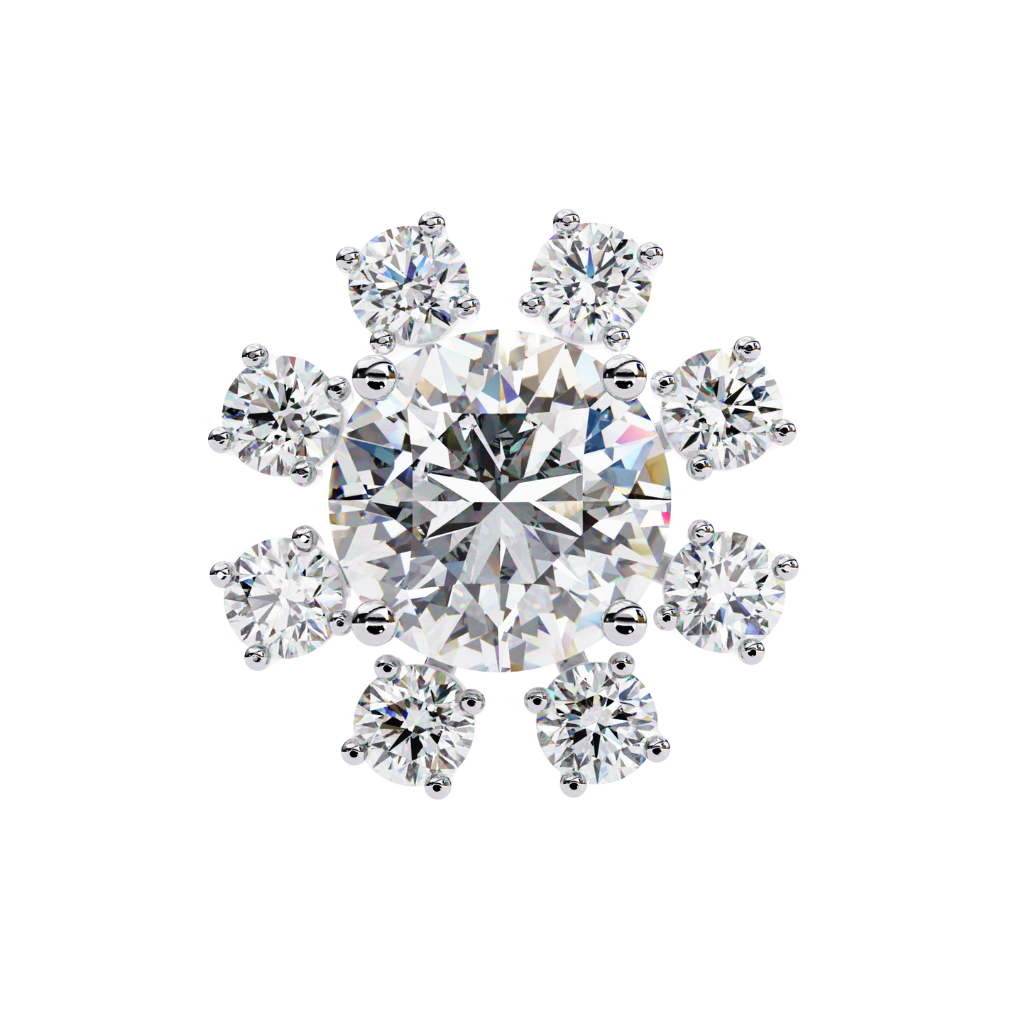 1.22 Ct Statement Starburst Stud Earrings – Dazzling Round Lab grown Diamond Burst Motif