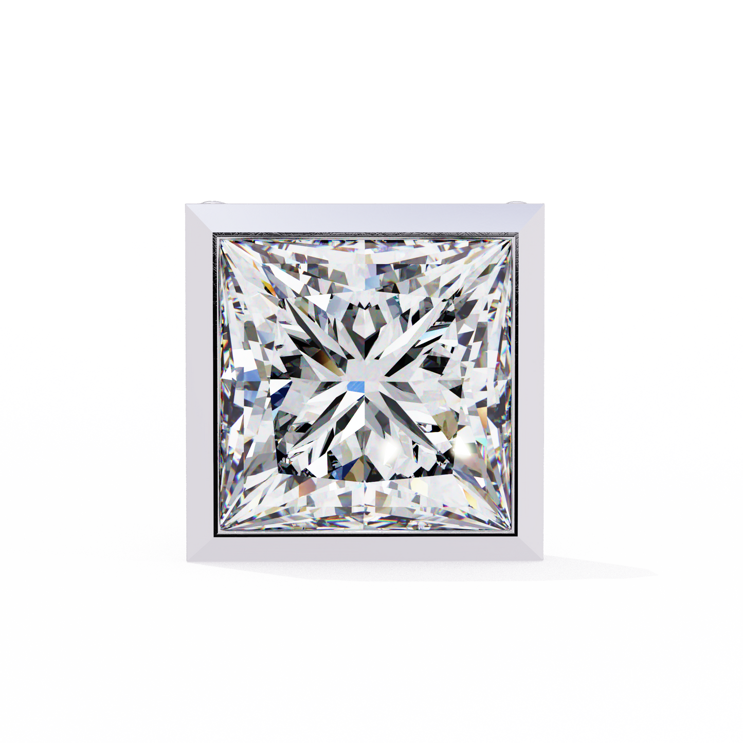 Elegant Bezel Princess Solitaire Earrings – 1.77 Ct Lab‑Grown diamond Brilliance