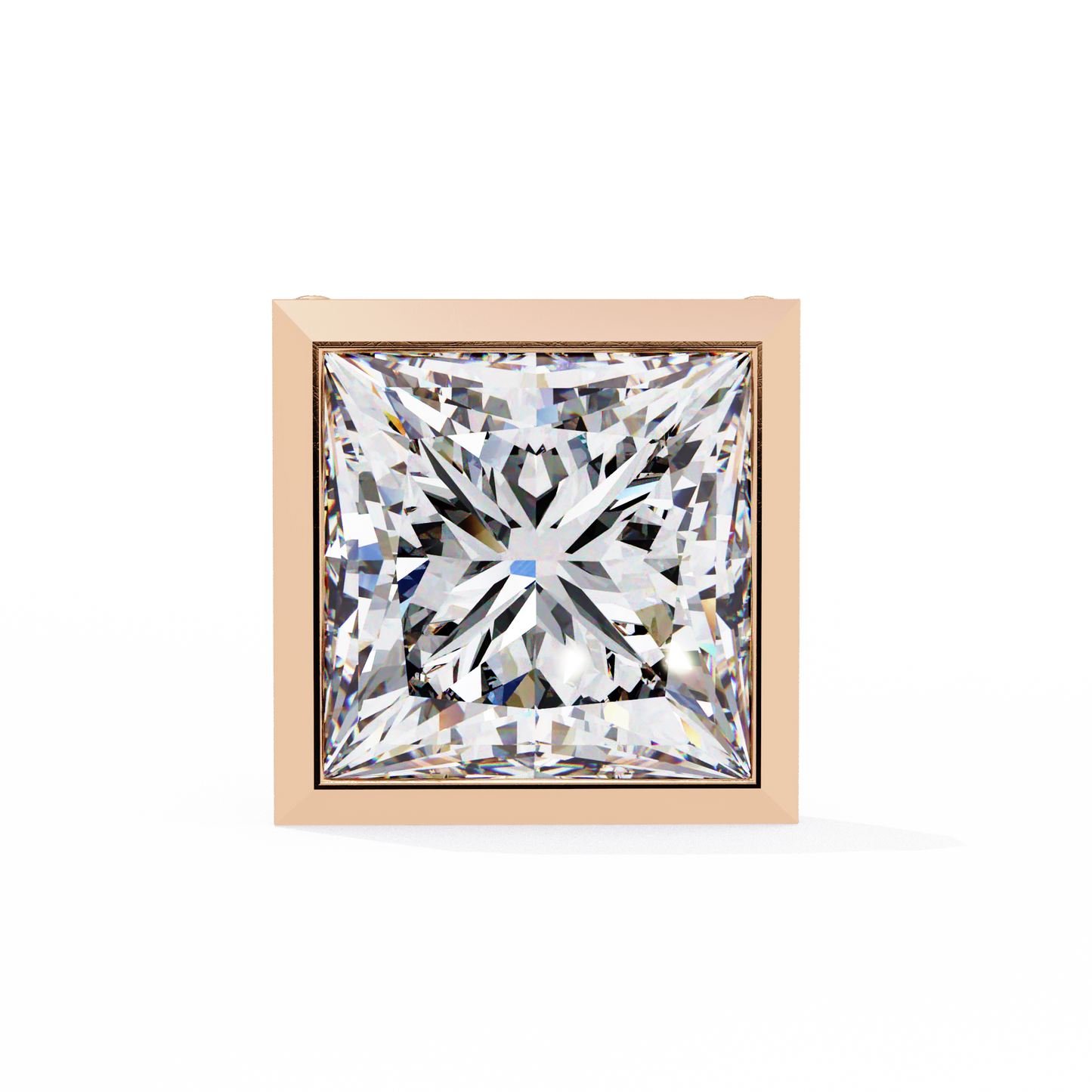 Elegant Bezel Princess Solitaire Earrings – 1.77 Ct Lab‑Grown diamond Brilliance