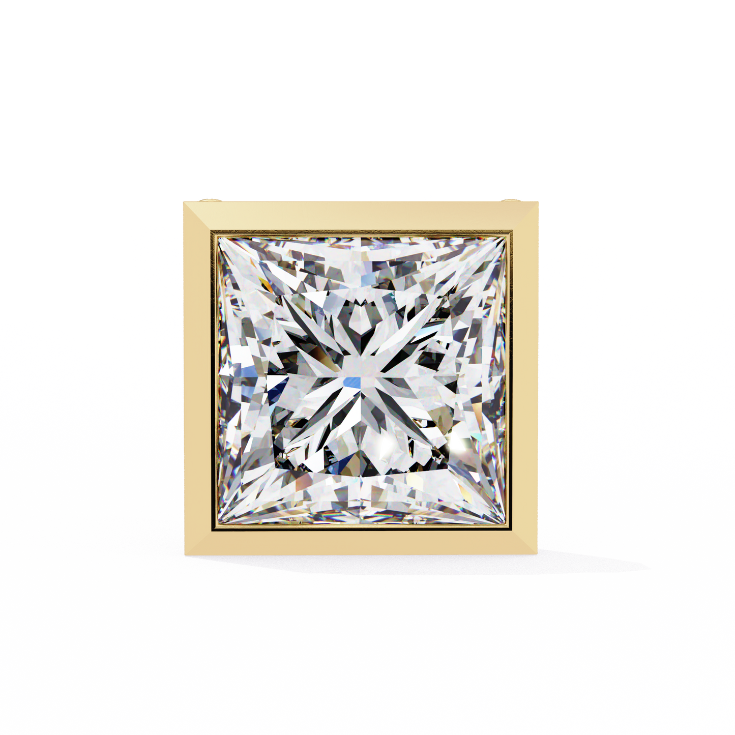 Elegant Bezel Princess Solitaire Earrings – 1.77 Ct Lab‑Grown diamond Brilliance