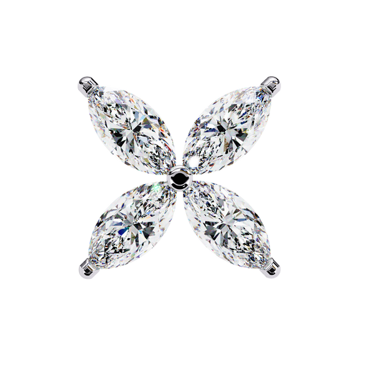 0.88 Ct Dainty Flower Marquise Cut Lab grown Diamond Stud Earrings