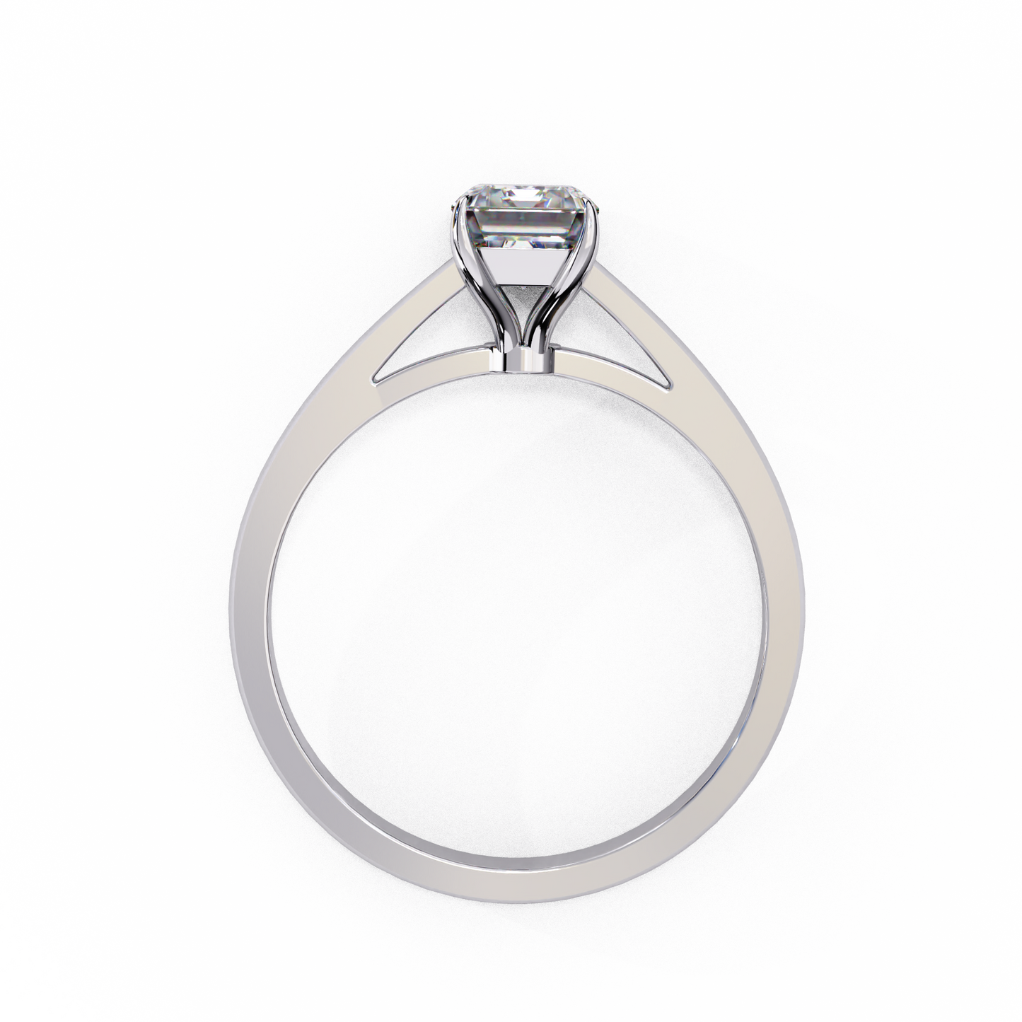 1.21 CT Radiant Effortless Solitaire Ring in Four Prong Setting, Lab-Grown Radiant-Cut Diamond Solitaire Ring in Rose Gold