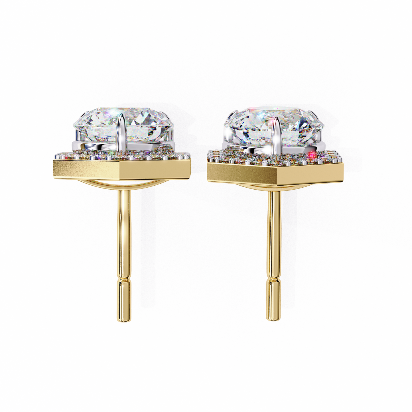 Hexa Glow 2.10 Ct Round Lab grown Diamond Earrings