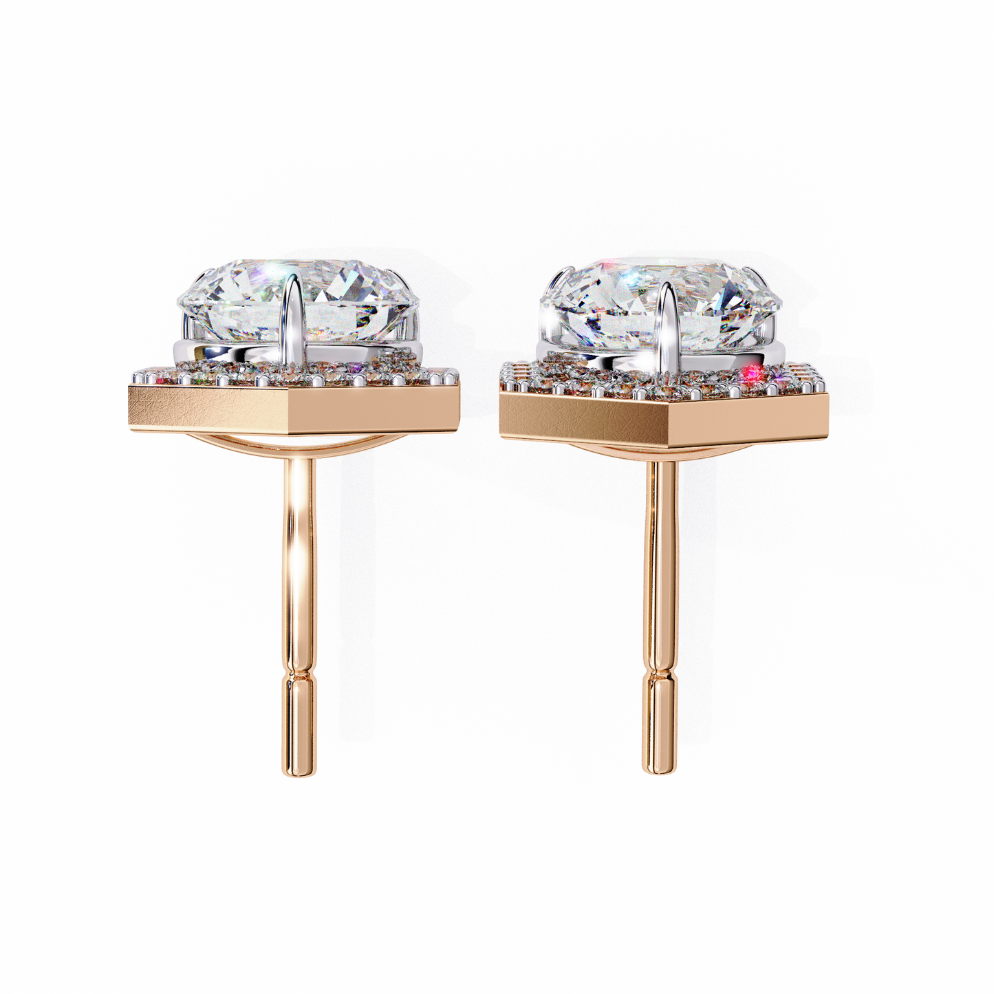 Hexa Glow 2.10 Ct Round Lab grown Diamond Earrings