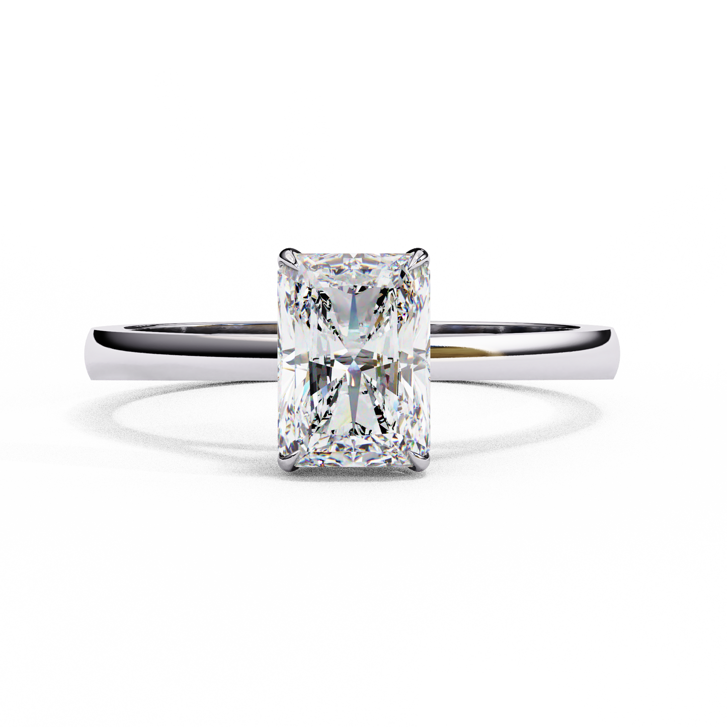 1.21 CT Radiant Effortless Solitaire Ring in Four Prong Setting, Lab-Grown Radiant-Cut Diamond Solitaire Ring in Rose Gold