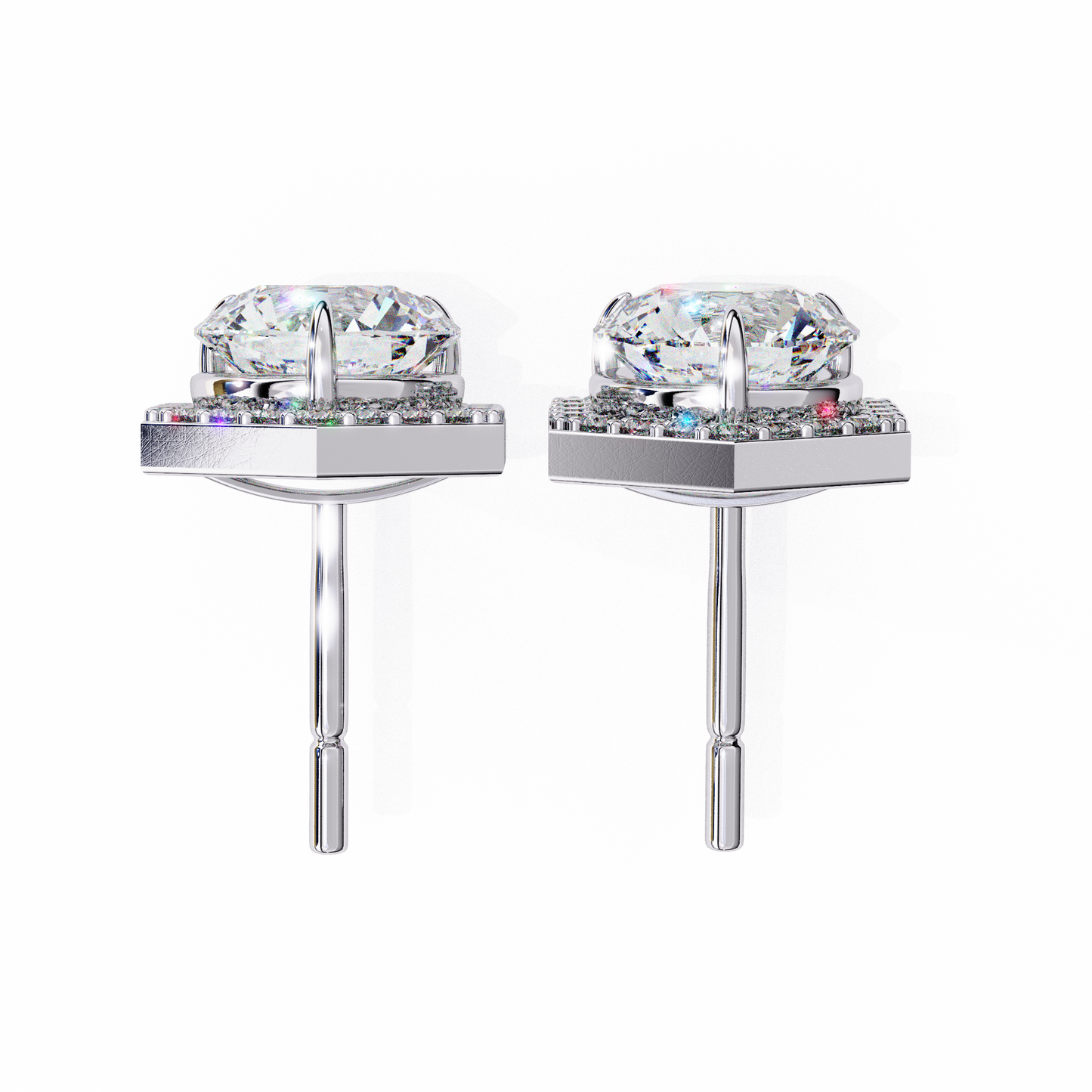 Hexa Glow 2.10 Ct Round Lab grown Diamond Earrings