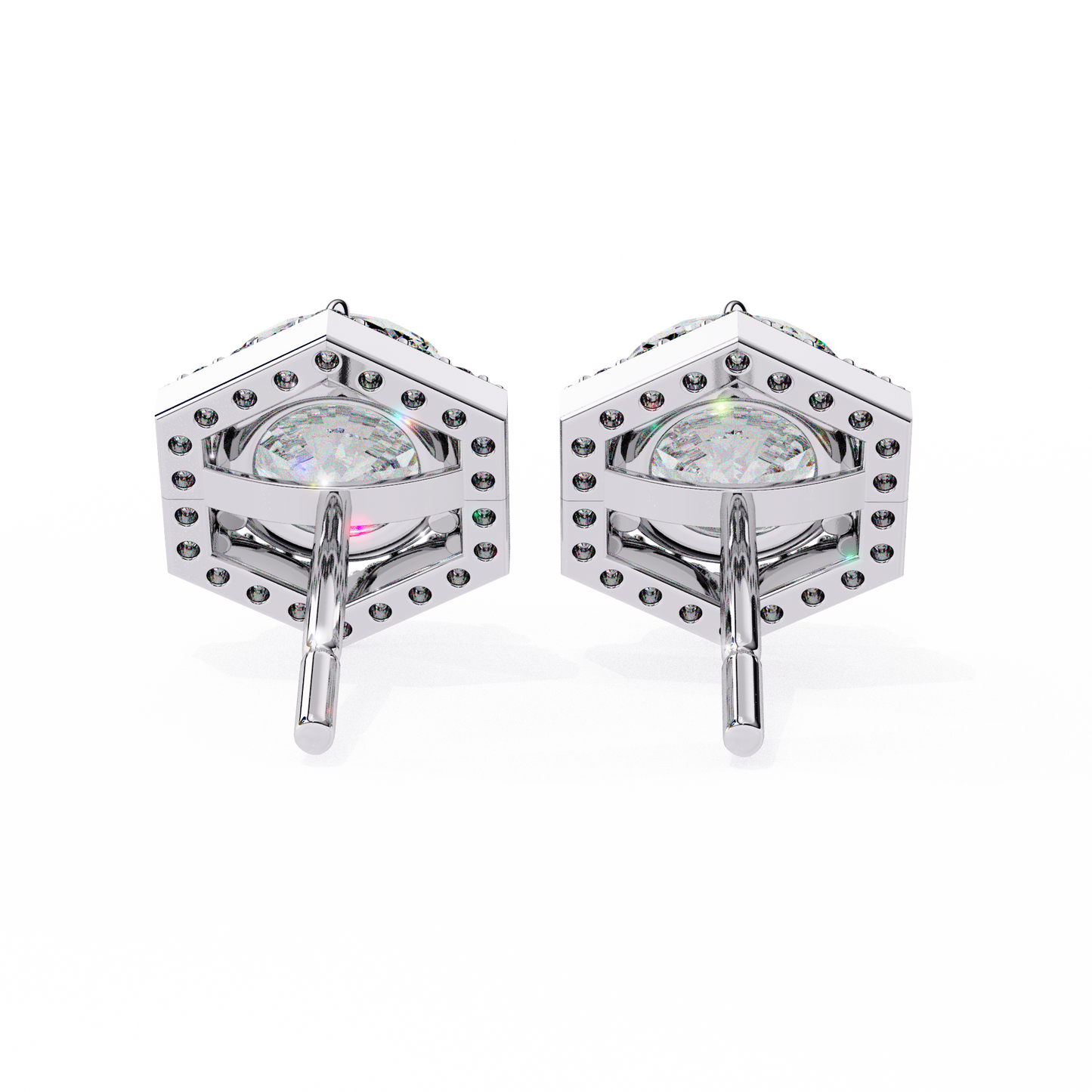 Hexa Glow 2.10 Ct Round Lab grown Diamond Earrings