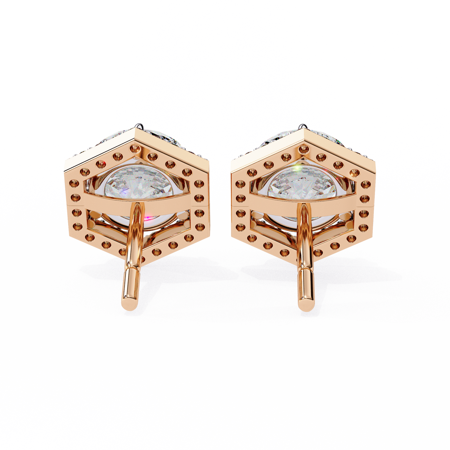 Hexa Glow 2.10 Ct Round Lab grown Diamond Earrings